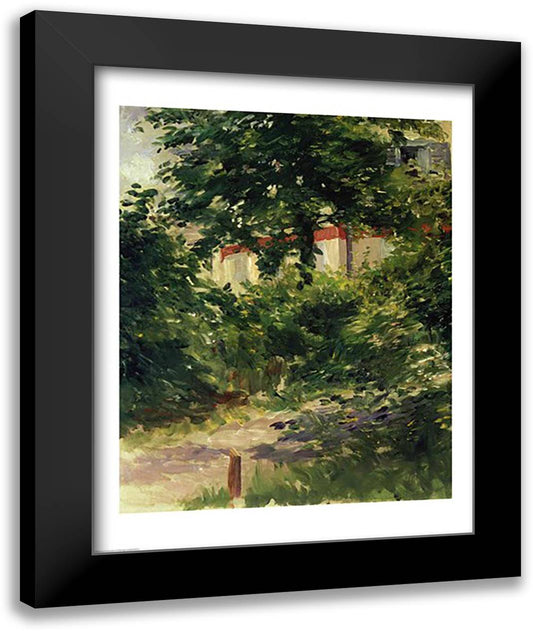 A Corner of the Garden in Rueil, 1882 22x28 Black Modern Wood Framed Art Print Poster by Manet, Edouard