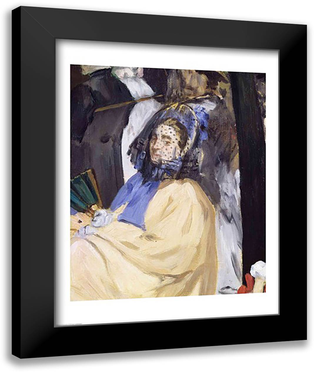 Music in the Tuileries Gardens 22x28 Black Modern Wood Framed Art Print Poster by Manet, Edouard