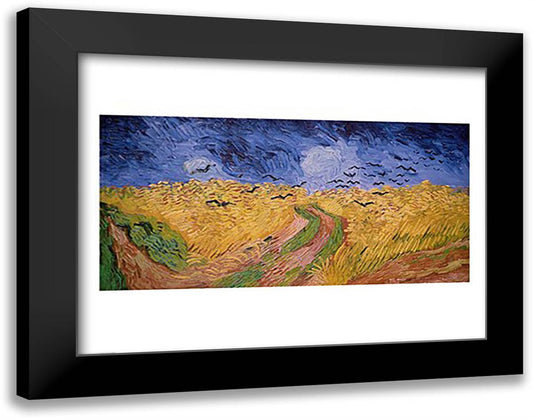 Wheatfield with Crows, 1890 28x22 Black Modern Wood Framed Art Print Poster by Van Gogh, Vincent