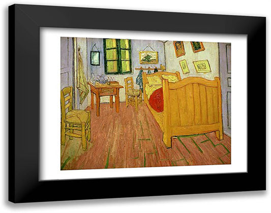 The Bedroom, 1888 28x22 Black Modern Wood Framed Art Print Poster by Van Gogh, Vincent