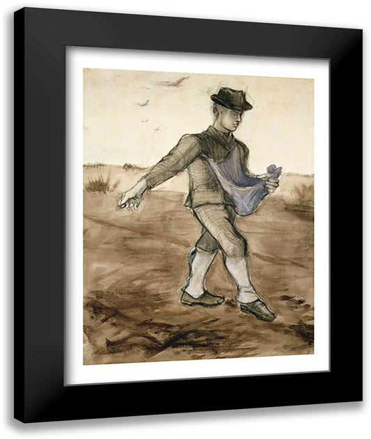 The Sower, 1881 22x28 Black Modern Wood Framed Art Print Poster by Van Gogh, Vincent