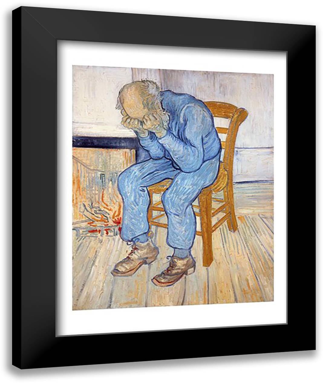 Old Man in Sorrow 22x28 Black Modern Wood Framed Art Print Poster by Van Gogh, Vincent