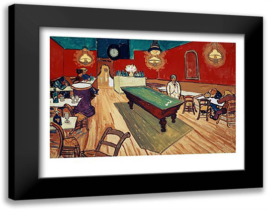 The Night Cafe in the Place Lamartine in Arles, c.1888 28x22 Black Modern Wood Framed Art Print Poster by Van Gogh, Vincent