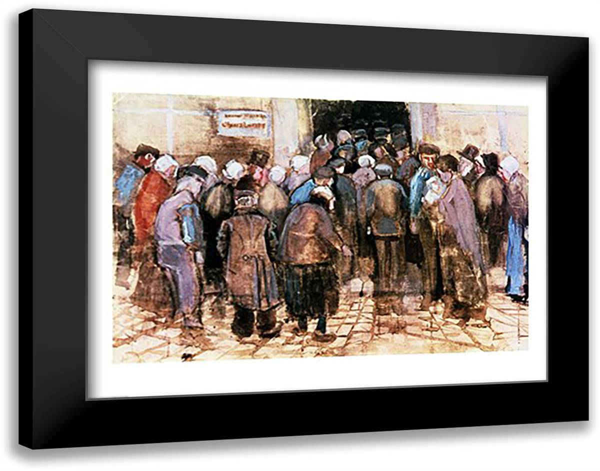 The State Lottery, 1882 28x22 Black Modern Wood Framed Art Print Poster by Van Gogh, Vincent
