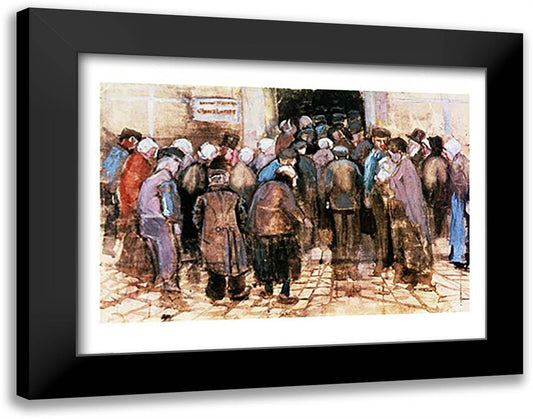 The State Lottery, 1882 28x22 Black Modern Wood Framed Art Print Poster by Van Gogh, Vincent