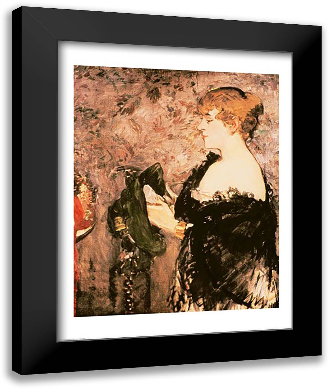 The Milliner 22x28 Black Modern Wood Framed Art Print Poster by Manet, Edouard