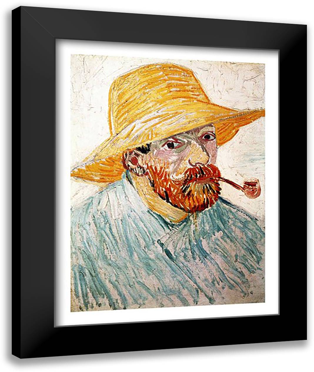 Self Portrait, 1888 22x28 Black Modern Wood Framed Art Print Poster by Van Gogh, Vincent