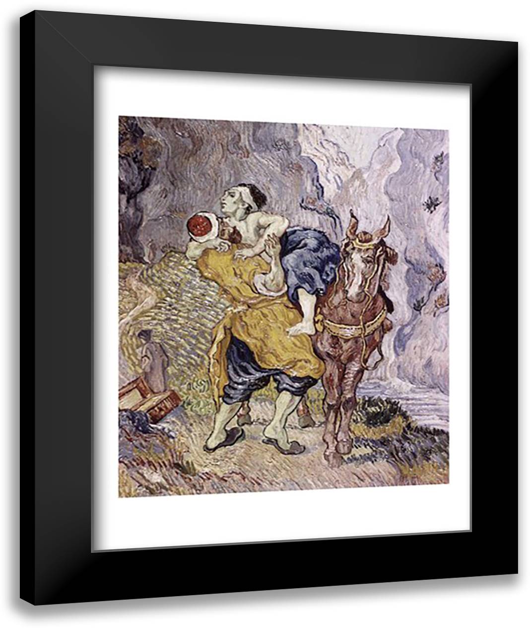 The Good Samaritan, 1890 22x28 Black Modern Wood Framed Art Print Poster by Van Gogh, Vincent