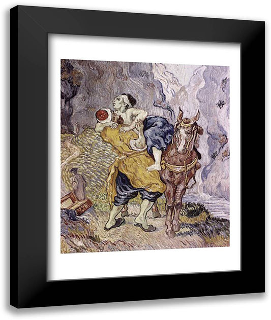 The Good Samaritan, 1890 22x28 Black Modern Wood Framed Art Print Poster by Van Gogh, Vincent