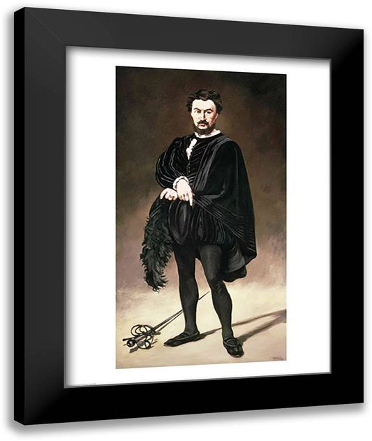 The Tragedian Actor 22x28 Black Modern Wood Framed Art Print Poster by Manet, Edouard