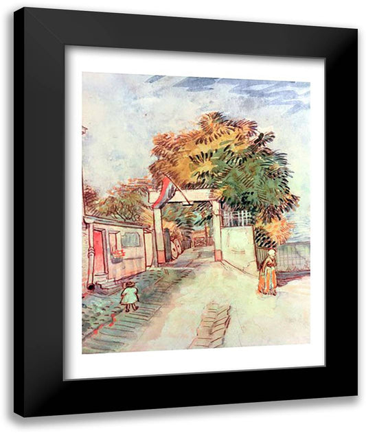 French Street Scene 22x28 Black Modern Wood Framed Art Print Poster by Van Gogh, Vincent
