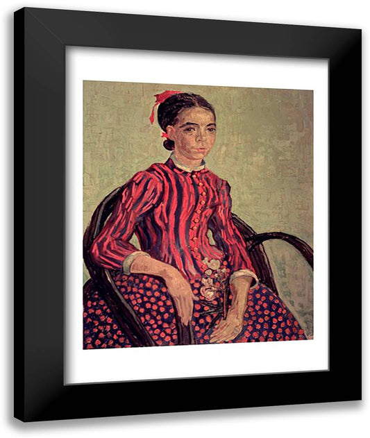 La Mousme, 1888 22x28 Black Modern Wood Framed Art Print Poster by Van Gogh, Vincent