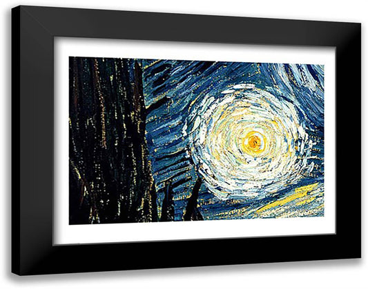 The Starry Night, June 1889 28x22 Black Modern Wood Framed Art Print Poster by Van Gogh, Vincent