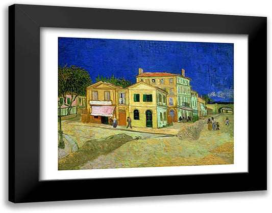 The Yellow House, 1888 28x22 Black Modern Wood Framed Art Print Poster by Van Gogh, Vincent