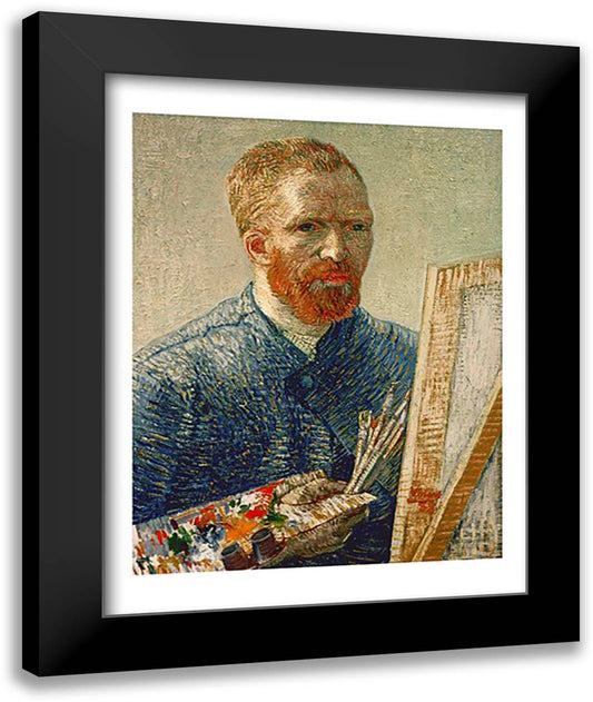 Self Portrait as an Artist, 1888 22x28 Black Modern Wood Framed Art Print Poster by Van Gogh, Vincent