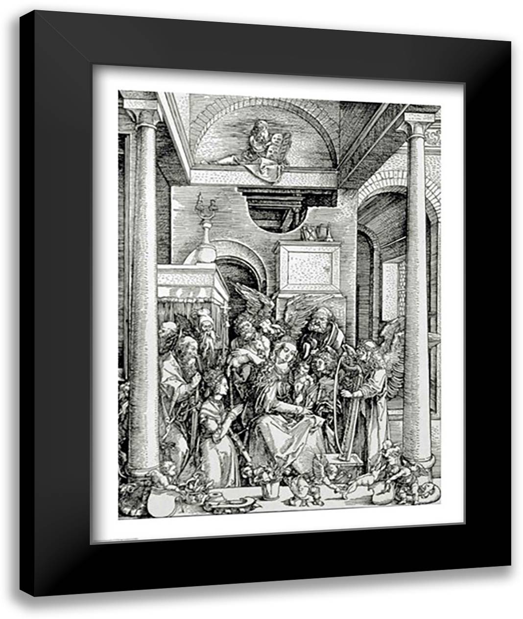 The Virgin and Child with Saints 22x28 Black Modern Wood Framed Art Print Poster by Durer, Albrecht