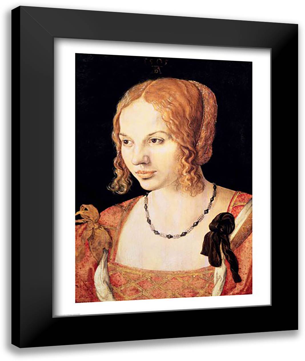 Young Venetian Woman 22x28 Black Modern Wood Framed Art Print Poster by Durer, Albrecht