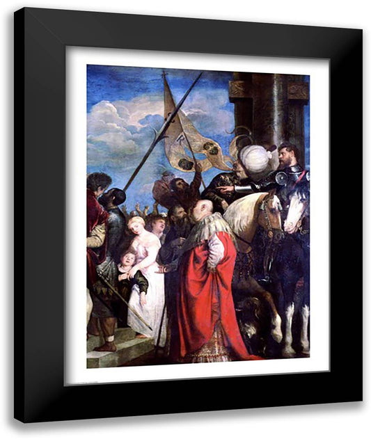 Ecce Homo, 1543 22x28 Black Modern Wood Framed Art Print Poster by Titian