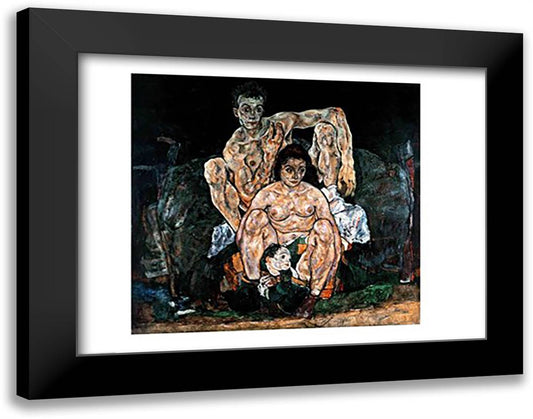 The Family, 1918 28x22 Black Modern Wood Framed Art Print Poster by Schiele, Egon