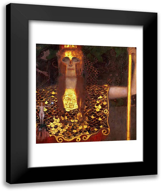 Minerva or Pallas Athena 22x28 Black Modern Wood Framed Art Print Poster by Klimt, Gustav