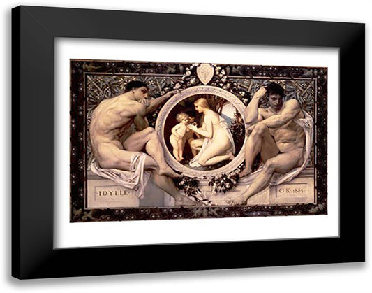 Idylle, 1884 28x22 Black Modern Wood Framed Art Print Poster by Klimt, Gustav