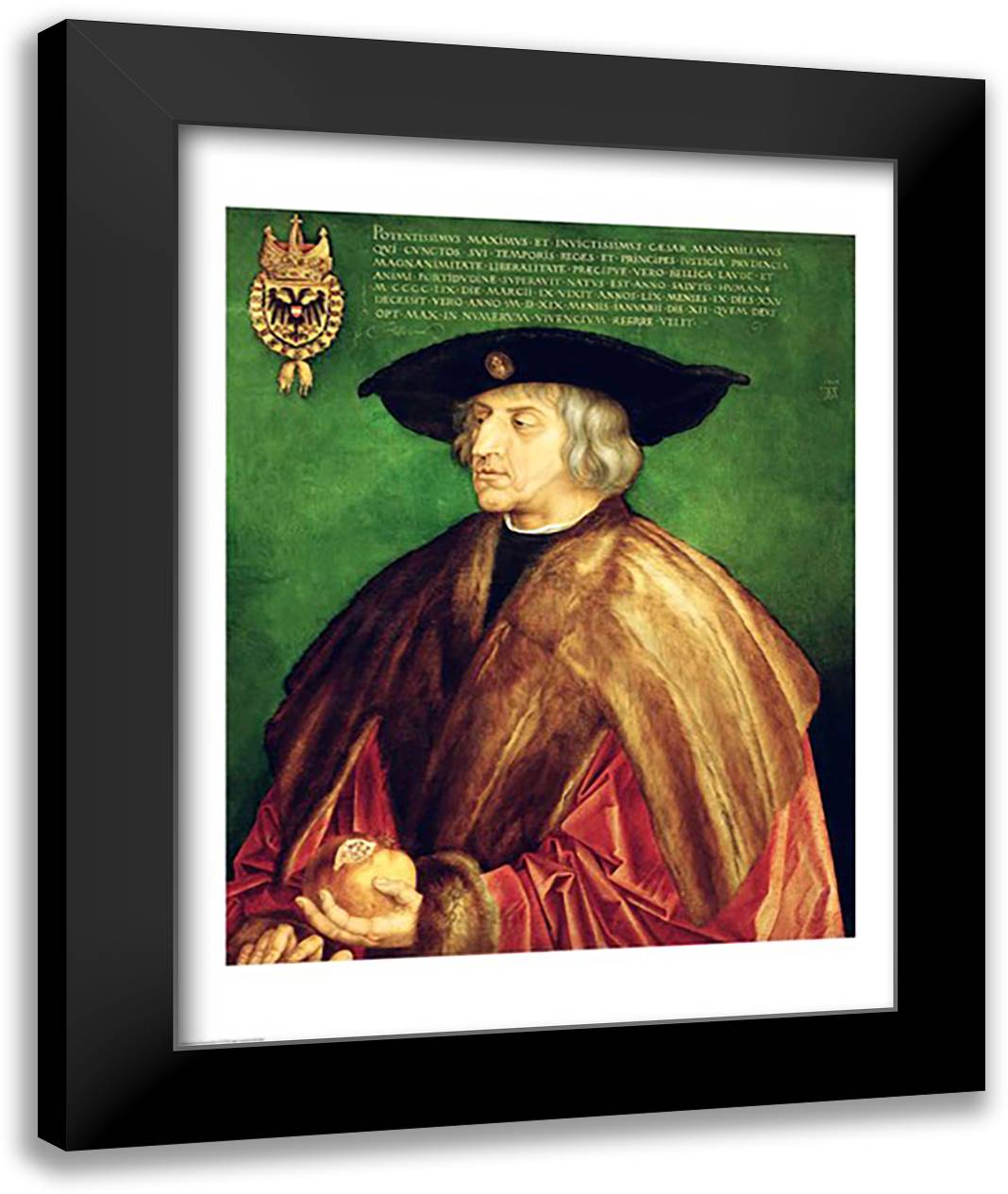 Emperor Maximilian I 22x28 Black Modern Wood Framed Art Print Poster by Durer, Albrecht