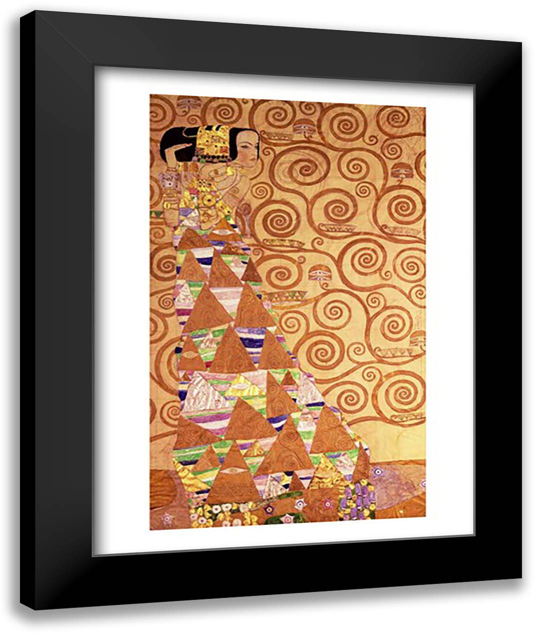 Expectation 22x28 Black Modern Wood Framed Art Print Poster by Klimt, Gustav