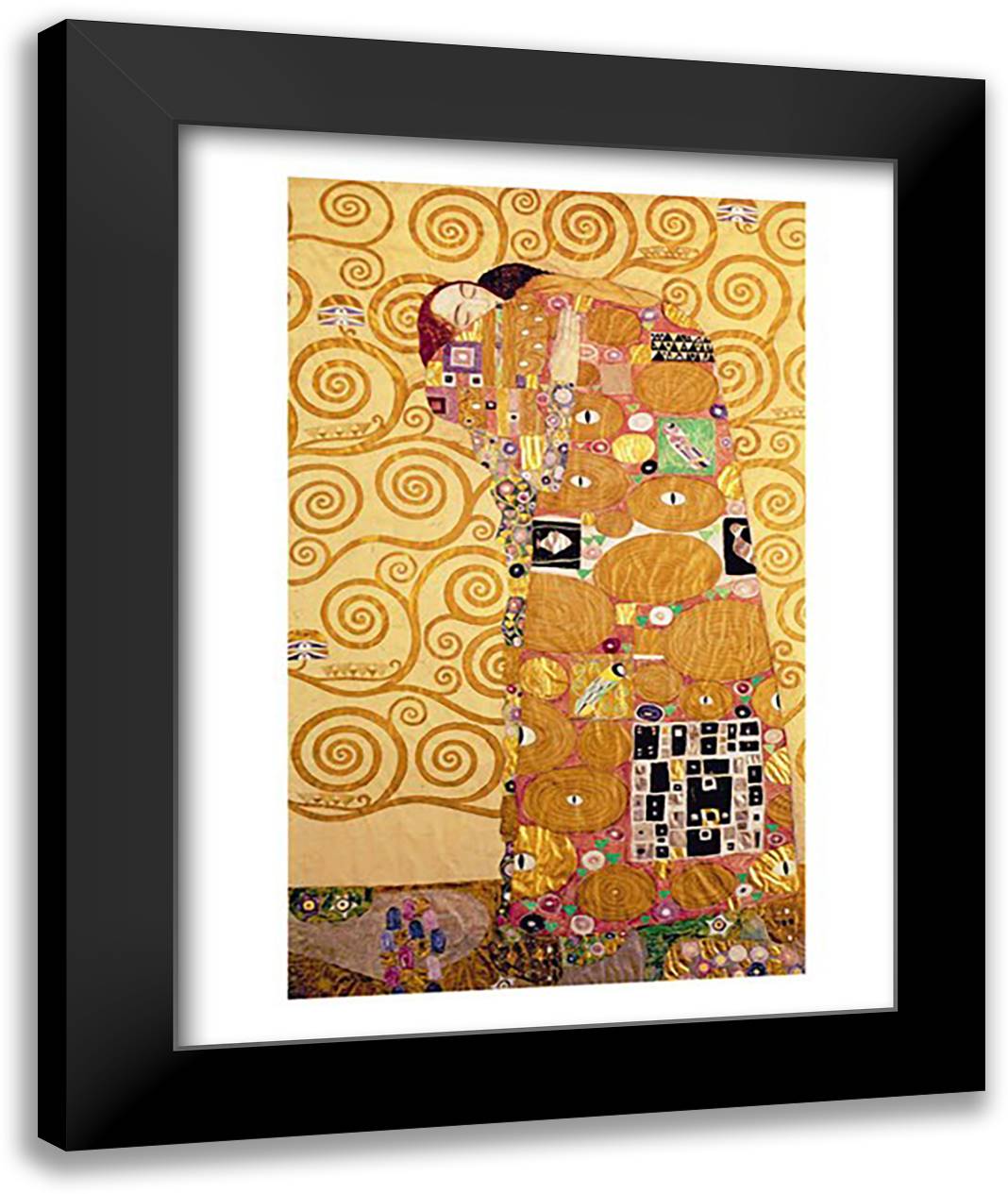 Fulfilment 22x28 Black Modern Wood Framed Art Print Poster by Klimt, Gustav