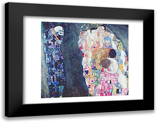 Death and Life 28x22 Black Modern Wood Framed Art Print Poster by Klimt, Gustav