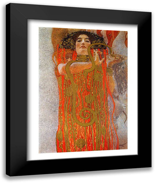 Hygieia 22x28 Black Modern Wood Framed Art Print Poster by Klimt, Gustav