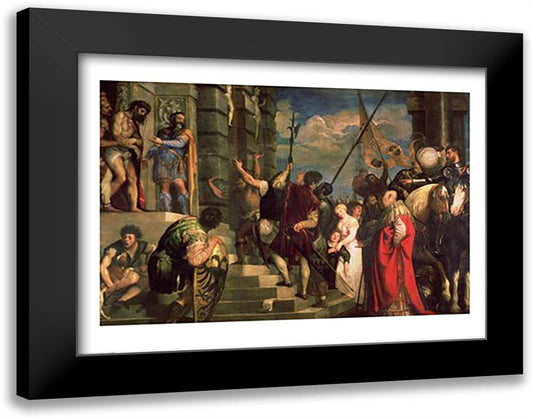 Ecce Homo, 1543 28x22 Black Modern Wood Framed Art Print Poster by Titian