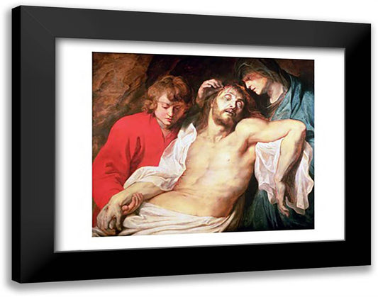 Lament of Christ by the Virgin and St. John 28x22 Black Modern Wood Framed Art Print Poster by Rubens, Peter Paul