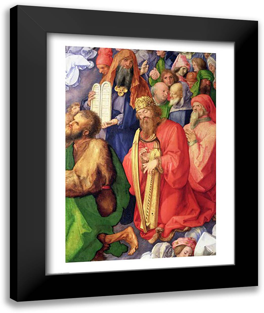 Landauer Altarpiece: King David, 1511, Detail 22x28 Black Modern Wood Framed Art Print Poster by Durer, Albrecht