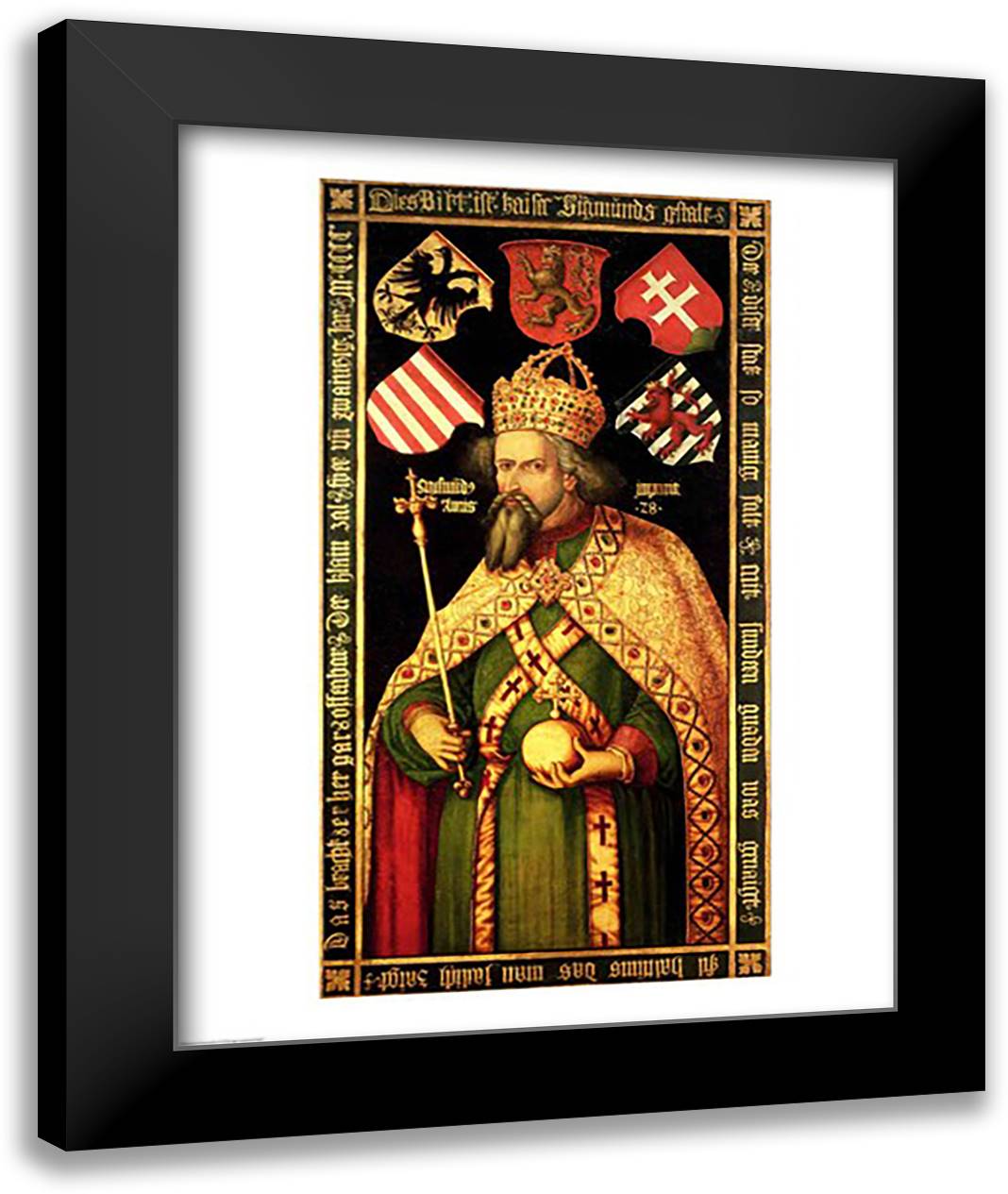 Emperor Sigismund 22x28 Black Modern Wood Framed Art Print Poster by Durer, Albrecht