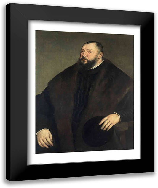 Elector Johann Freidrich ven Sachsen 22x28 Black Modern Wood Framed Art Print Poster by Titian