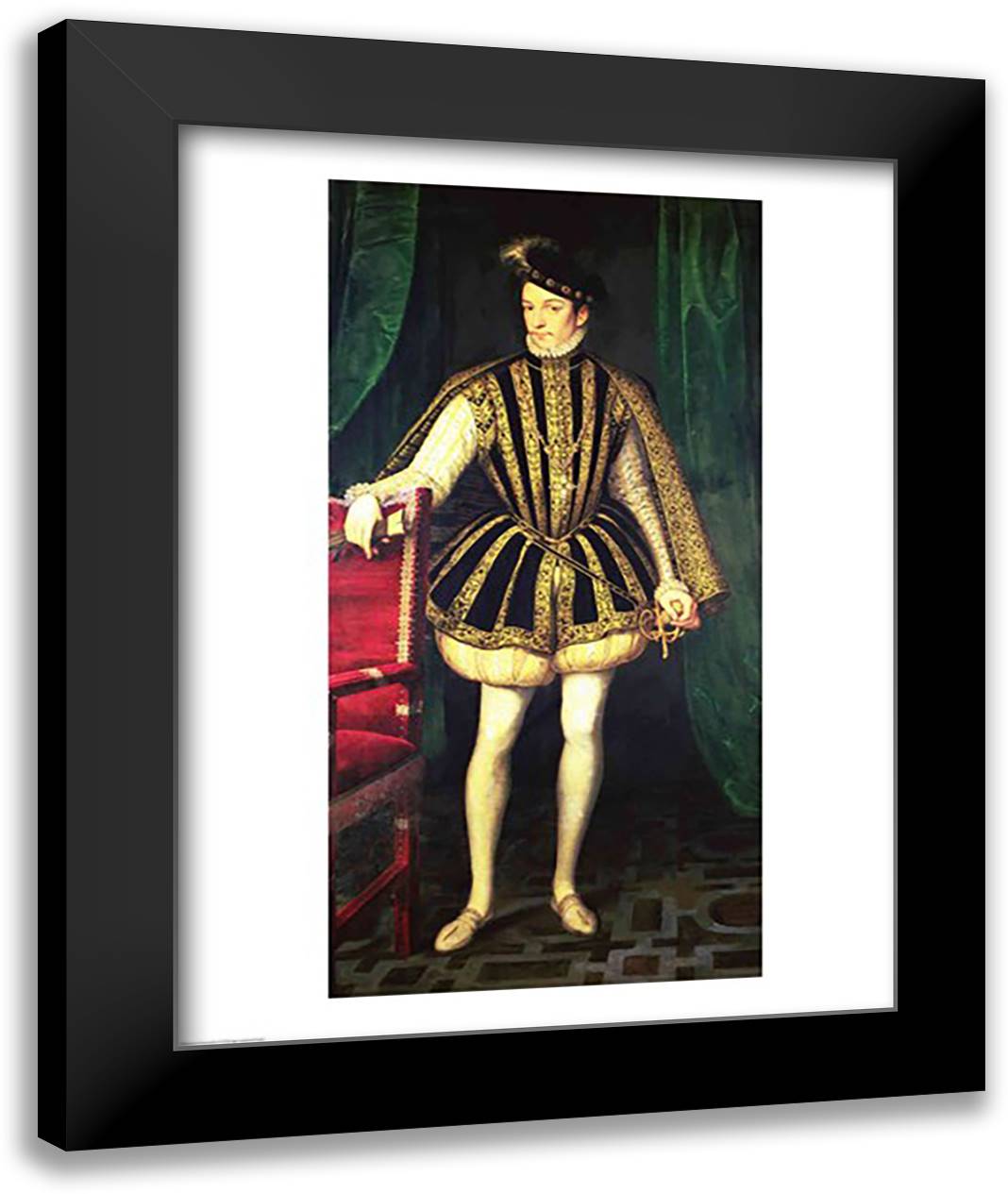 King Charles IX of France 22x28 Black Modern Wood Framed Art Print Poster by Clouet, Francois