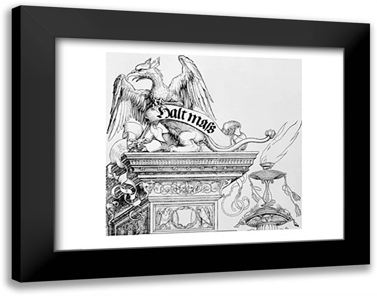 The Triumphal Arch of Emperor Maximilian I of Germany: detail 28x22 Black Modern Wood Framed Art Print Poster by Durer, Albrecht