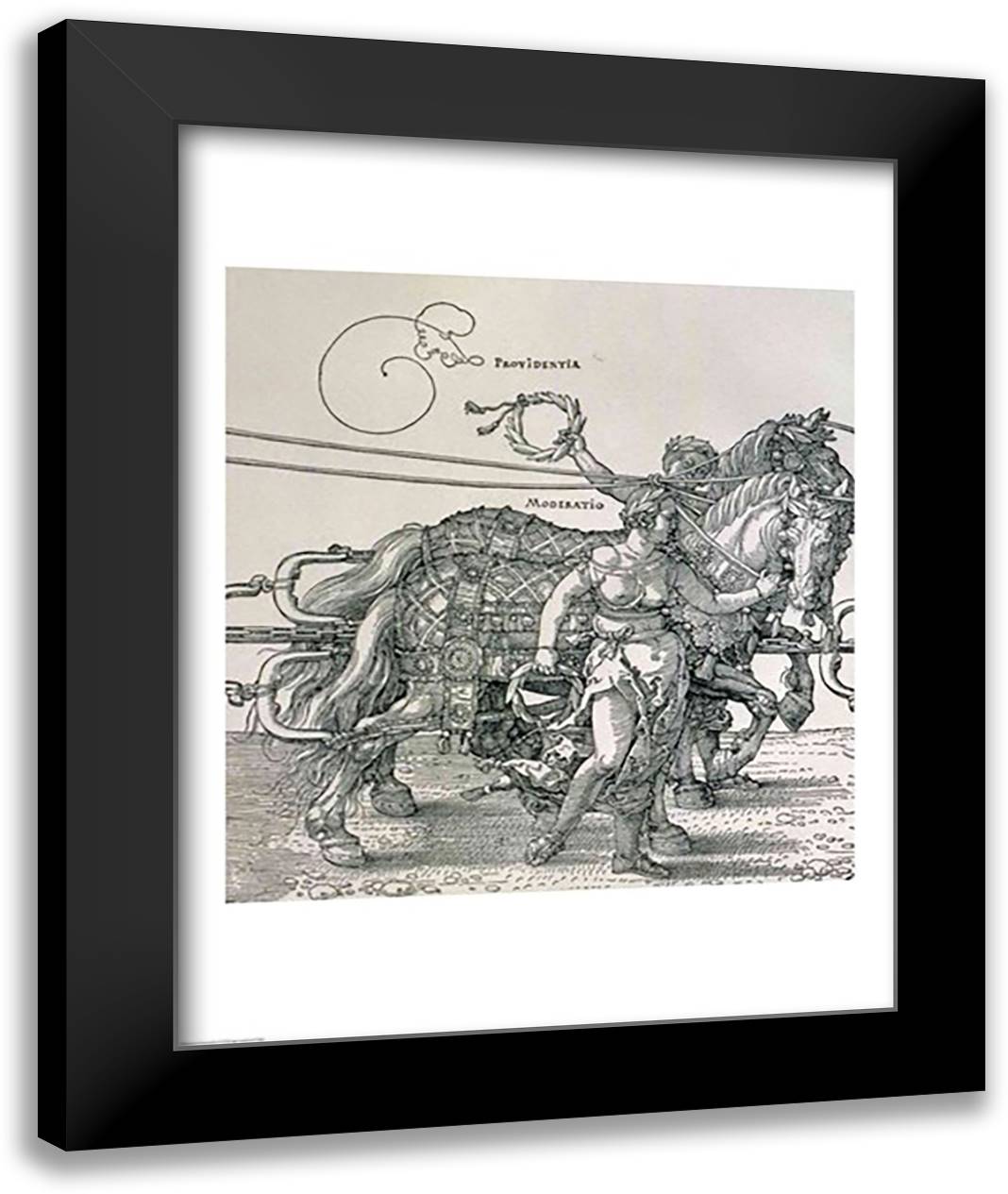 Triumphal Chariot of Emperor Maximilian I of Germany: detail of the horse teams 22x28 Black Modern Wood Framed Art Print Poster by Durer, Albrecht