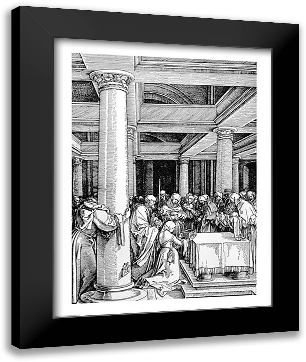 The Presentation in the Temple 22x28 Black Modern Wood Framed Art Print Poster by Durer, Albrecht