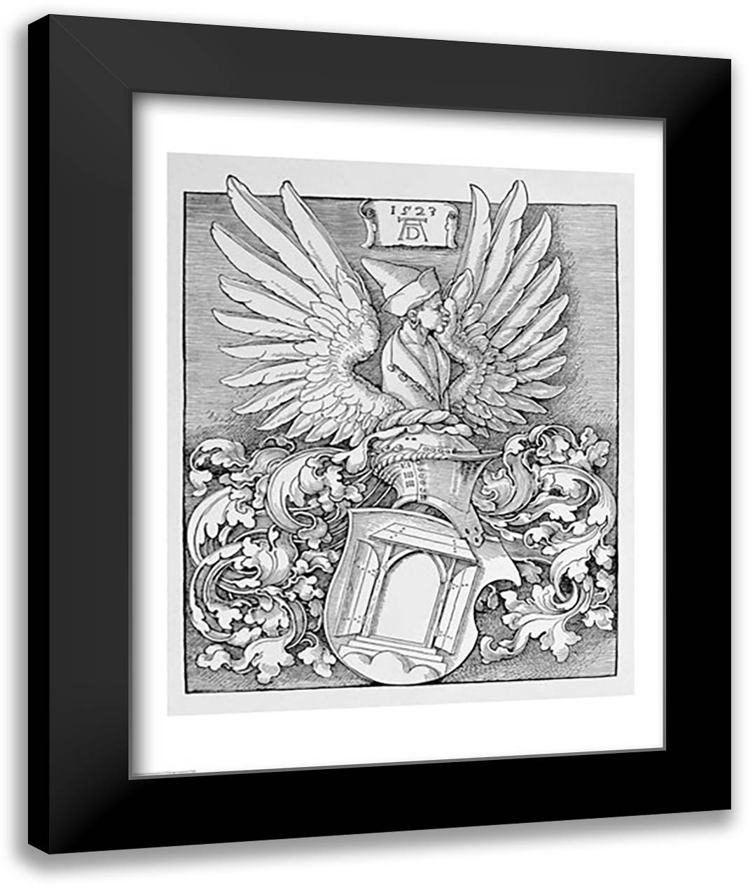 Coat of Arms of the Durer Family 22x28 Black Modern Wood Framed Art Print Poster by Durer, Albrecht