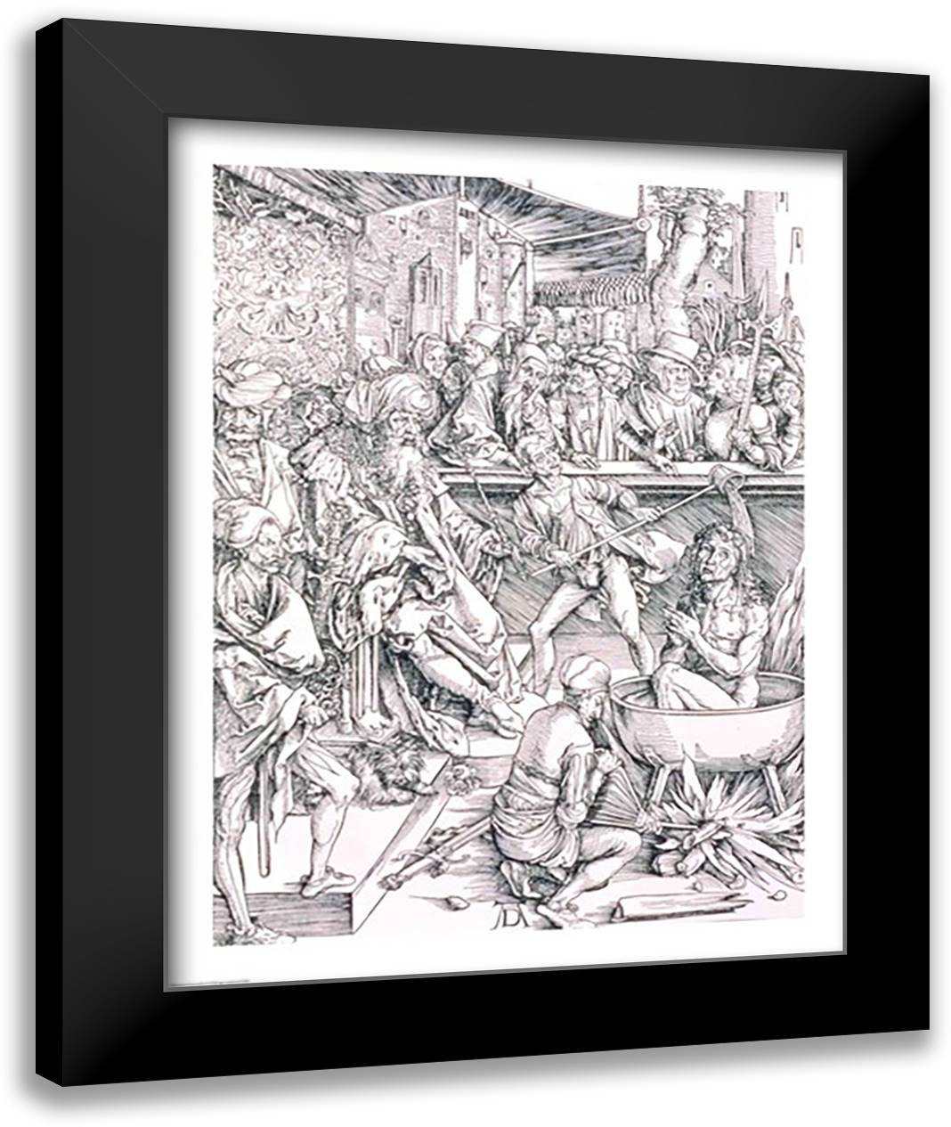 The Torture of St. John the Evangelist 22x28 Black Modern Wood Framed Art Print Poster by Durer, Albrecht