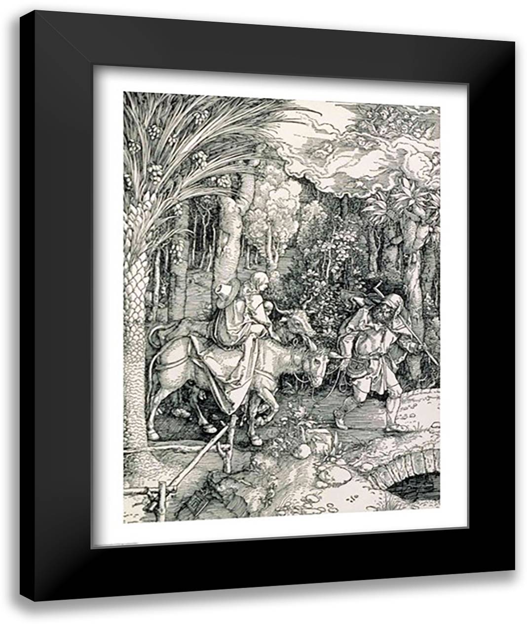 The Flight into Egypt from the 'Life of the Virgin' 22x28 Black Modern Wood Framed Art Print Poster by Durer, Albrecht