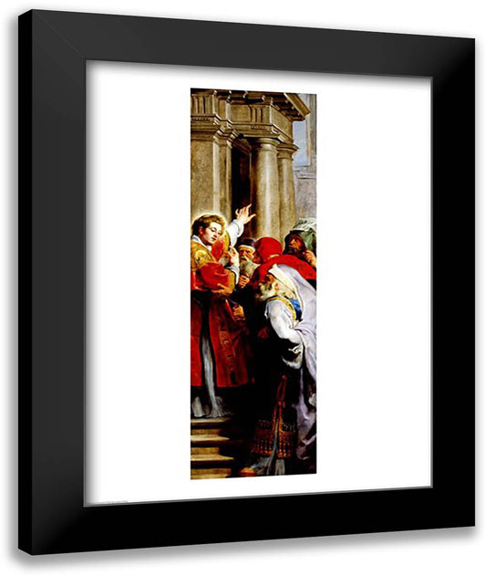 St. Stephen Preaching 22x28 Black Modern Wood Framed Art Print Poster by Rubens, Peter Paul