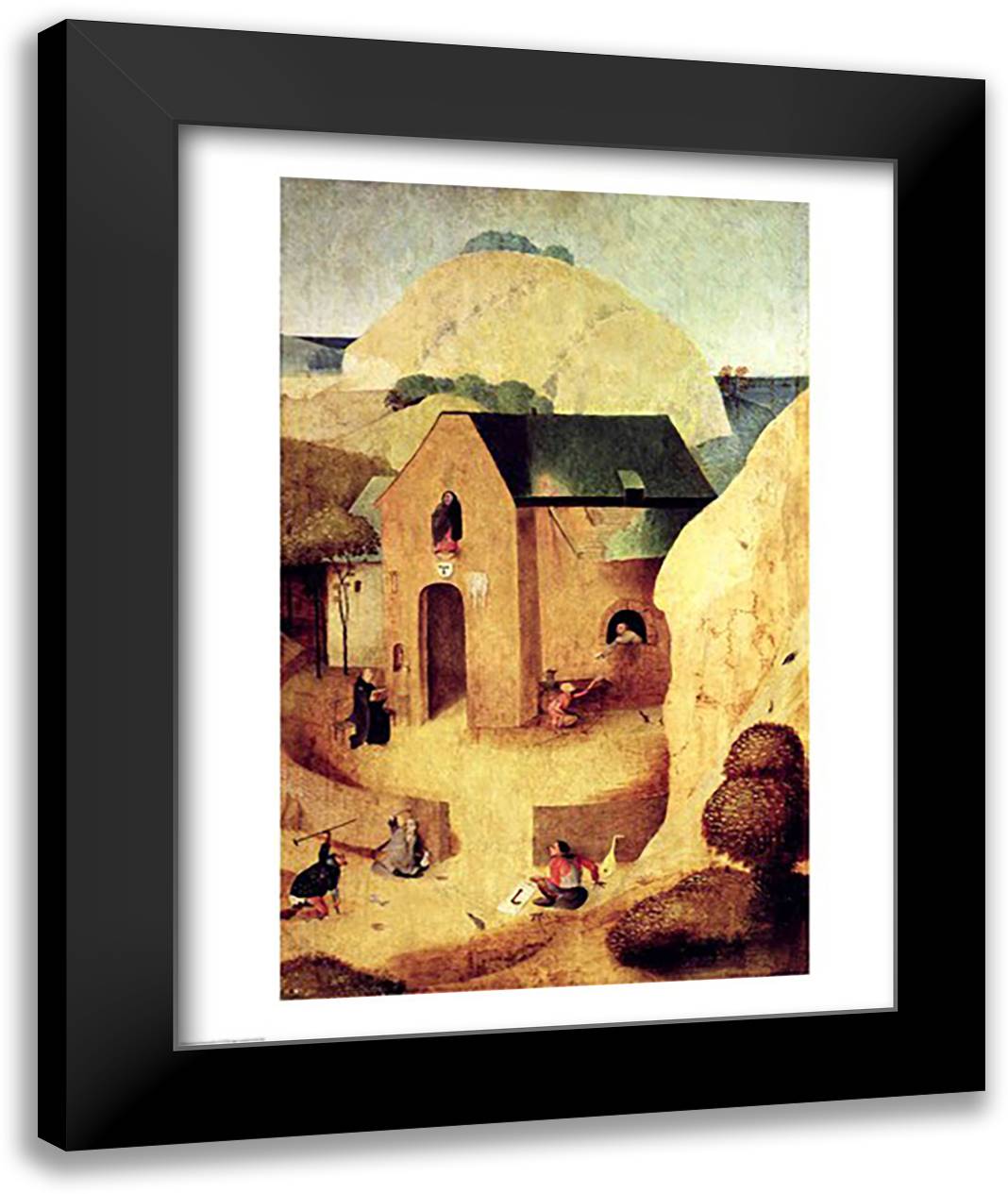 An Antonian Priory 22x28 Black Modern Wood Framed Art Print Poster by Bosch, Hieronymus