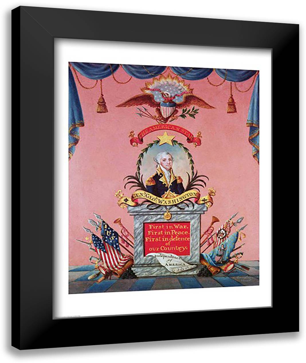 In Praise of George Washington 22x28 Black Modern Wood Framed Art Print Poster