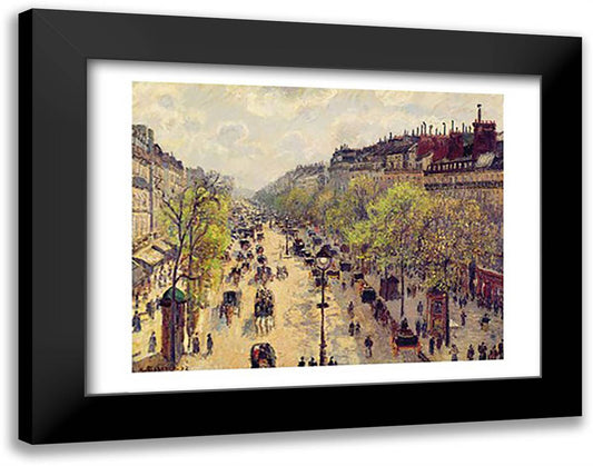 Boulevard Montmartre, Spring, 1897 28x22 Black Modern Wood Framed Art Print Poster by Pissarro, Camille