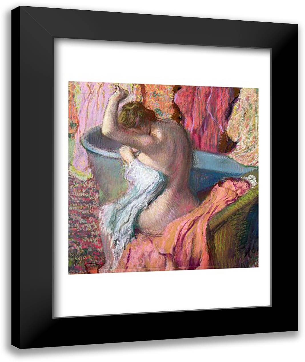 Seated Bather, 1899 22x28 Black Modern Wood Framed Art Print Poster by Degas, Edgar