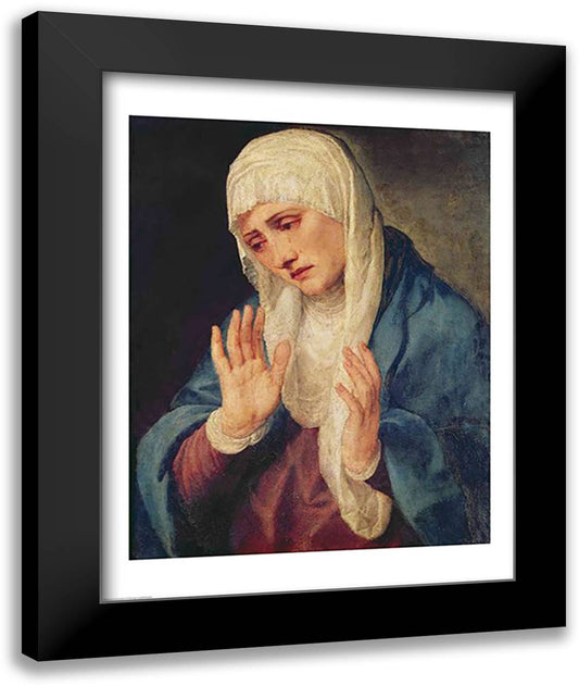 Mater Dolorosa, 1555 22x28 Black Modern Wood Framed Art Print Poster by Titian