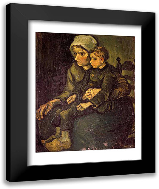 Mother and Child, 1885 22x28 Black Modern Wood Framed Art Print Poster by Van Gogh, Vincent
