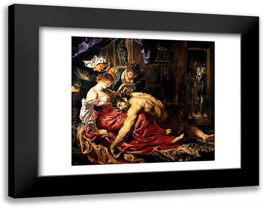 Samson and Delilah, c.1609 28x22 Black Modern Wood Framed Art Print Poster by Rubens, Peter Paul